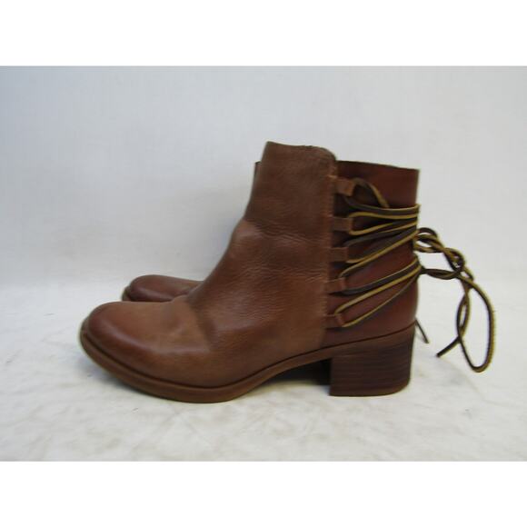 Korks Womens Size 7 M Brown Leather Zip Fashion Ankle Boots Booties - Picture 1 of 11